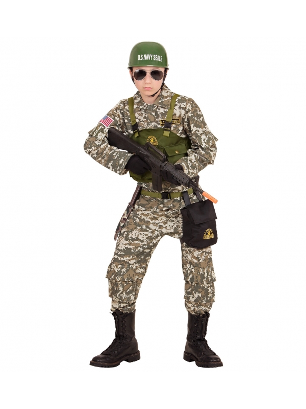 Déguisement Marin Commando Enfant (manteau, veste, pantalon, ceinture, bourse, casque)