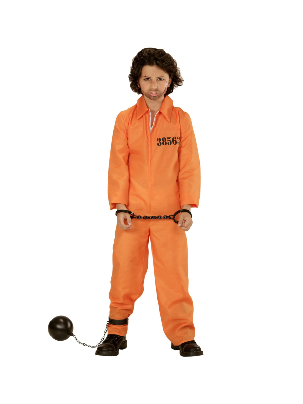 Déguisement prisonnier garçon, orange (combinaison)