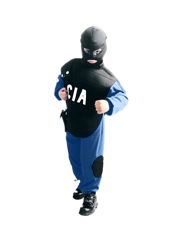 Déguisement policier garçon (gilet pare-balles, pantalon, ceinture avec étui, masque)