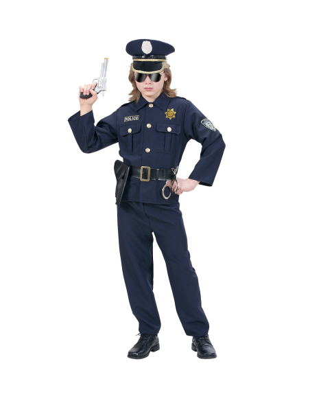 Déguisement Policier garçon (veste, pantalon, ceinture avec étui, casquette)