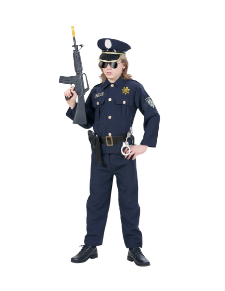 Déguisement Policier garçon (veste, pantalon, ceinture avec étui, casquette)