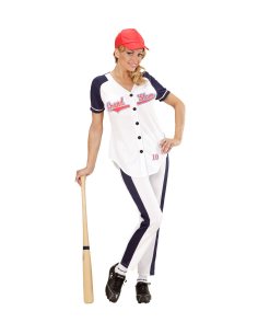 Déguisement joueuse de baseball (chemise, pantalon, casquette)