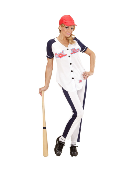 Déguisement joueuse de baseball (chemise, pantalon, casquette)