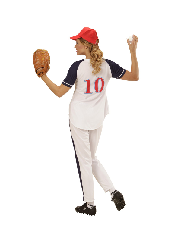 Déguisement joueuse de baseball (chemise, pantalon, casquette)