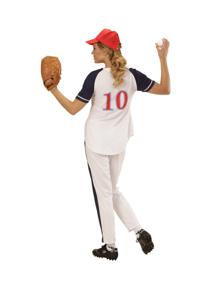 Déguisement joueuse de baseball (chemise, pantalon, casquette)