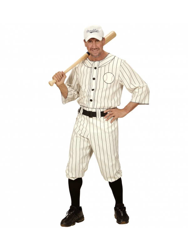 Déguisement Joueur de Baseball Homme (chemise, pantalon avec ceinture, casquette)