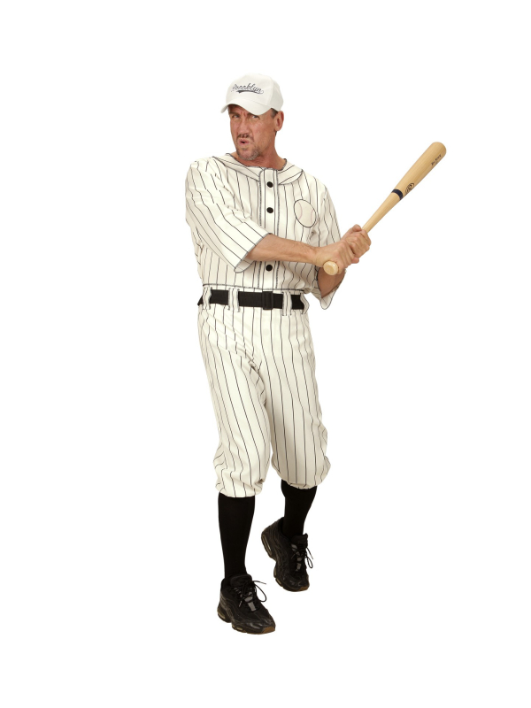 Déguisement Joueur de Baseball Homme (chemise, pantalon avec ceinture, casquette)