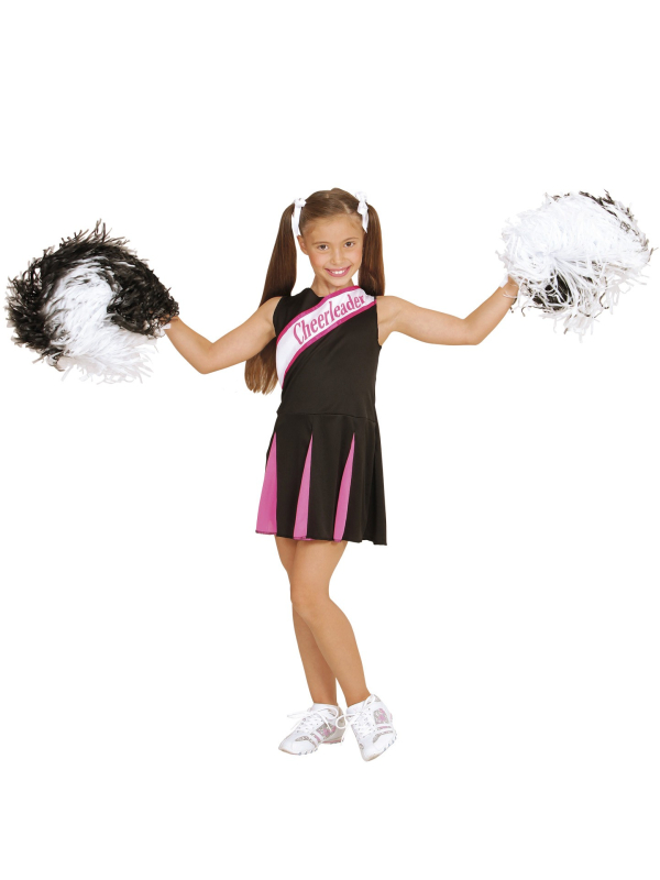 Déguisement pom pom girl enfant rose et noir (robe)
