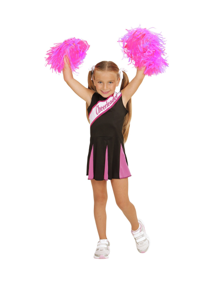 Déguisement pom pom girl enfant rose et noir (robe)
