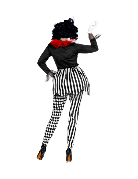Déguisement Arlequin femme à losanges (robe, collants, mini chapeau)