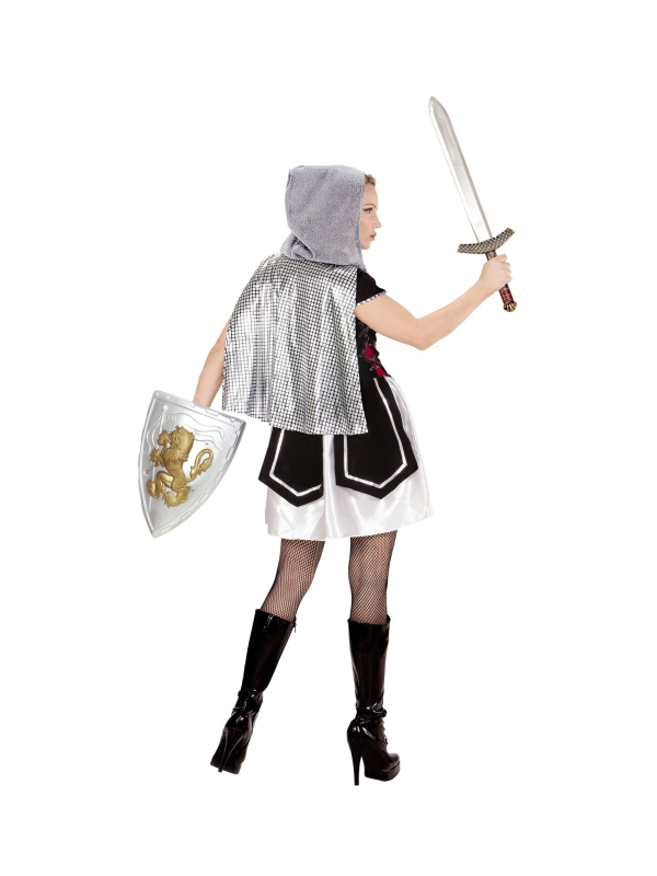 Déguisement femme chevalier royal (robe avec cape à capuche)