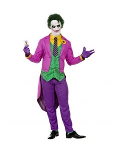 Déguisement de Clown Maléfique Mauve Homme (manteau avec chemise et gilet, pantalon, cravate, gants)