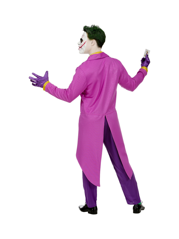 Déguisement de Clown Maléfique Mauve Homme (manteau avec chemise et gilet, pantalon, cravate, gants)