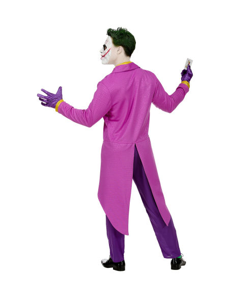 Déguisement de Clown Maléfique Mauve Homme (manteau avec chemise et gilet, pantalon, cravate, gants)