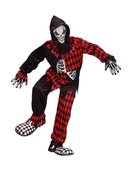 Déguisement Clown Joker garçon (manteau, pantalon, masque à capuche)