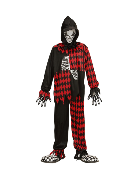 Déguisement Clown Joker garçon (manteau, pantalon, masque à capuche)