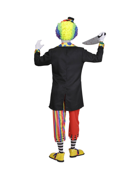Déguisement Clown Vilain Adulte (veste, chemise, pantalon, chaussettes, mini-chapeau)