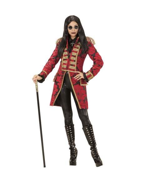 Veste queue de pie femme, rouge à motif Jacquard