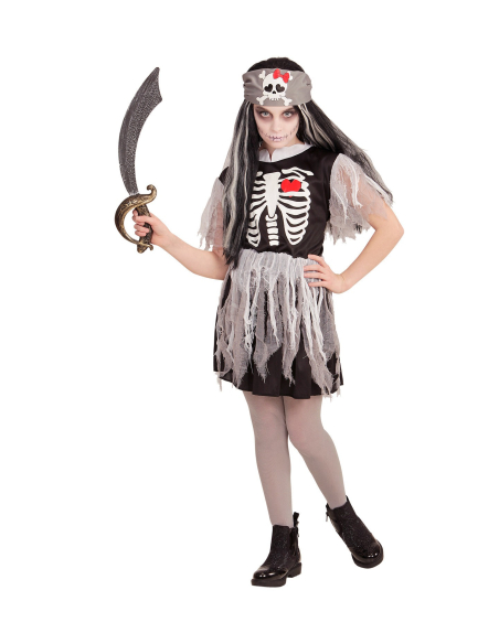 Déguisement Pirate fille, Fantôme de bateau (robe, bandana)