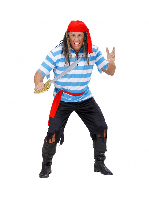 Déguisement Pirate des Caraïbes Homme (chemise, pantalon, ceinture, bandana)