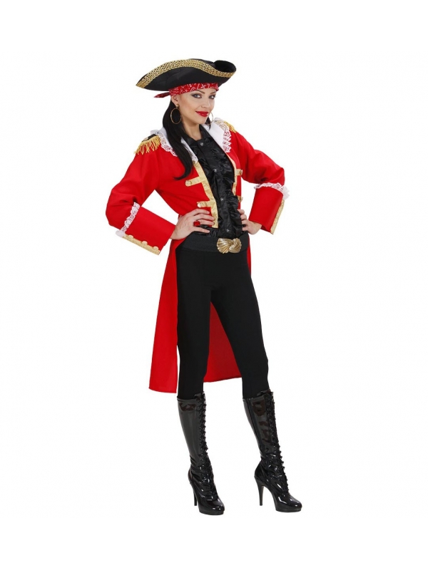 Déguisement femme capitaine des pirates (frac, chapeau avec bandana)