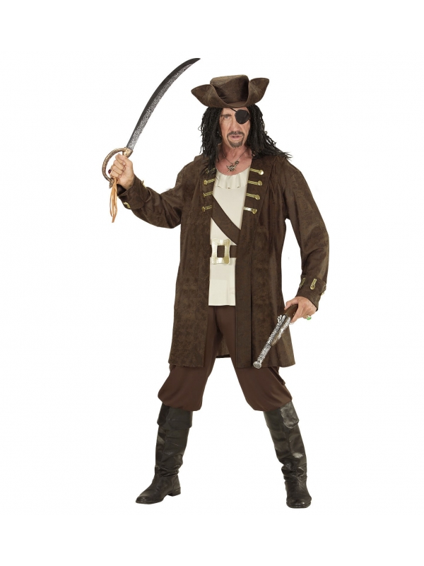 Déguisement Pirate Capitaine Homme (veste, chemise, pantalon, ceinture, chapeau)