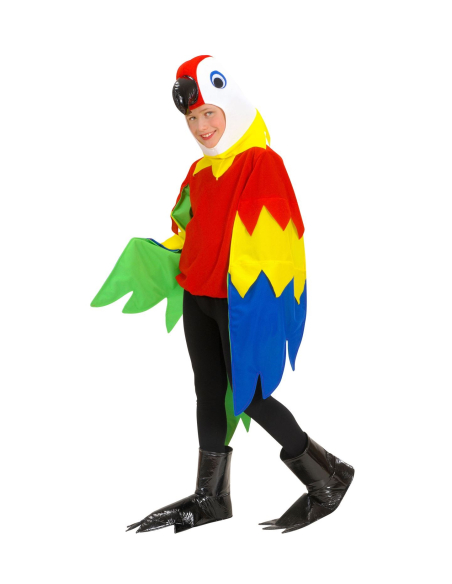 Déguisement Perroquet Enfant (costume, capuche/masque, pattes)