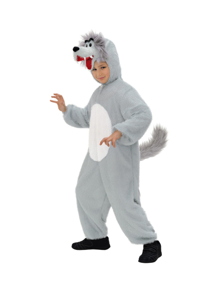 Déguisement loup enfant (combinaison à capuche avec masque)