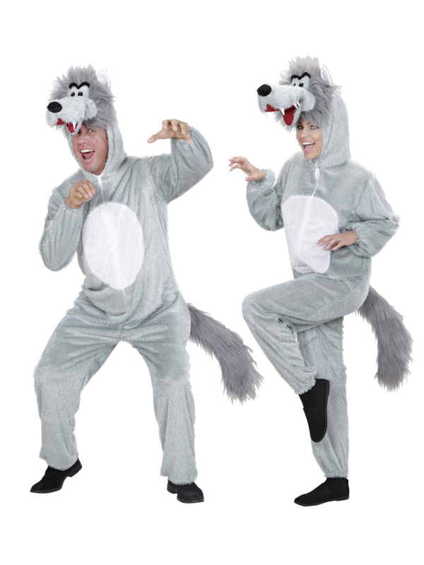 Déguisement loup enfant (combinaison à capuche avec masque)