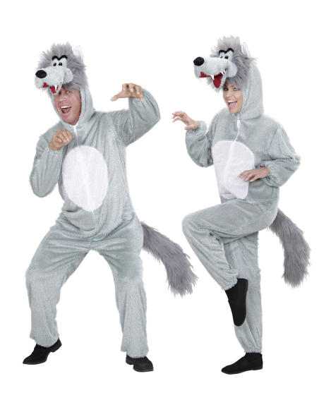 Déguisement loup enfant (combinaison à capuche avec masque)