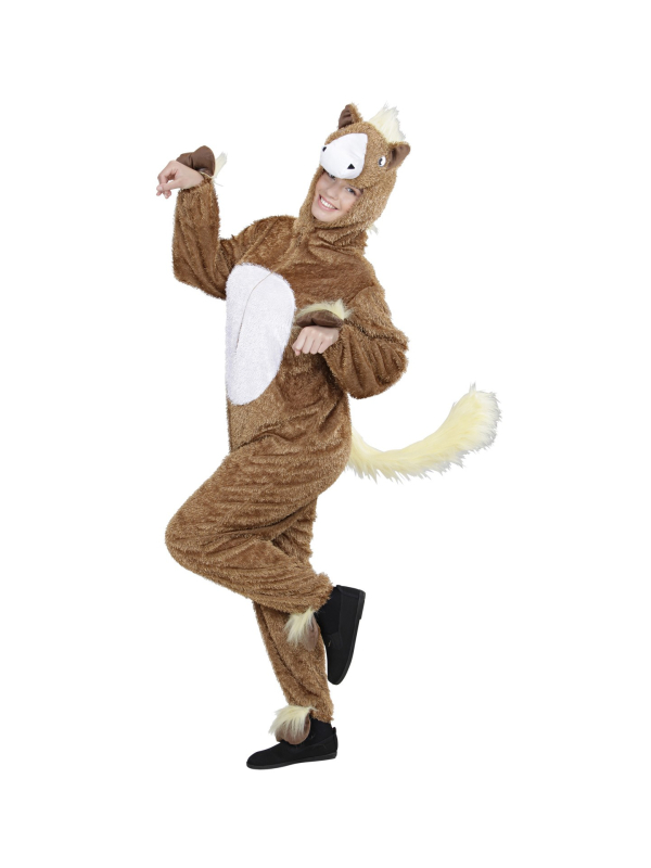 Déguisement cheval adulte mixte (combinaison à capuche avec masque)