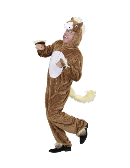 Déguisement cheval adulte mixte (combinaison à capuche avec masque)