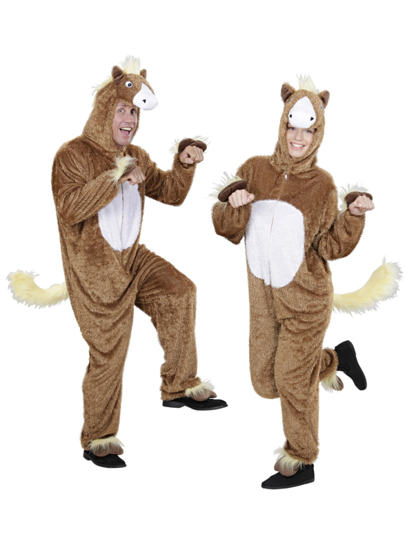 Déguisement cheval adulte mixte (combinaison à capuche avec masque)