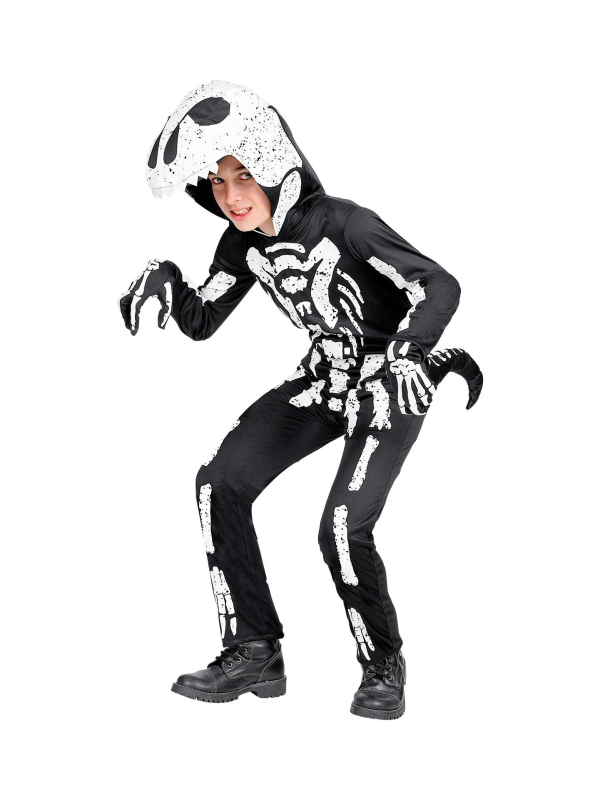 Déguisement squelette-rex enfant (costume avec capuche/masque)