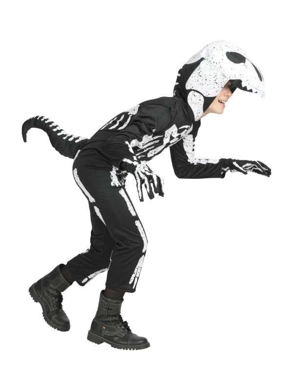 Déguisement squelette-rex enfant (costume avec capuche/masque)
