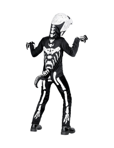 Déguisement squelette-rex enfant (costume avec capuche/masque)