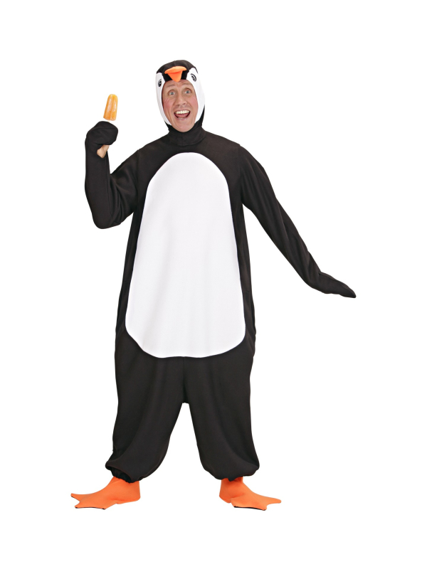 Déguisement Pingouin Noir et Blanc Adulte (combinaison, couvre-chef avec masque, pattes)