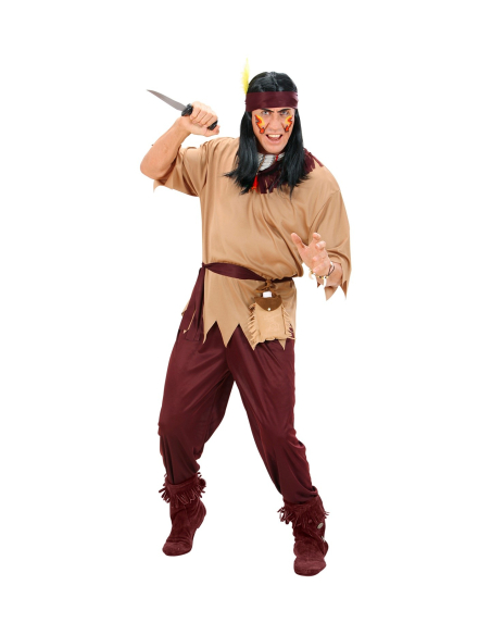 Déguisement Indien Homme (casaque, pantalon marron, ceinture, bandeau)