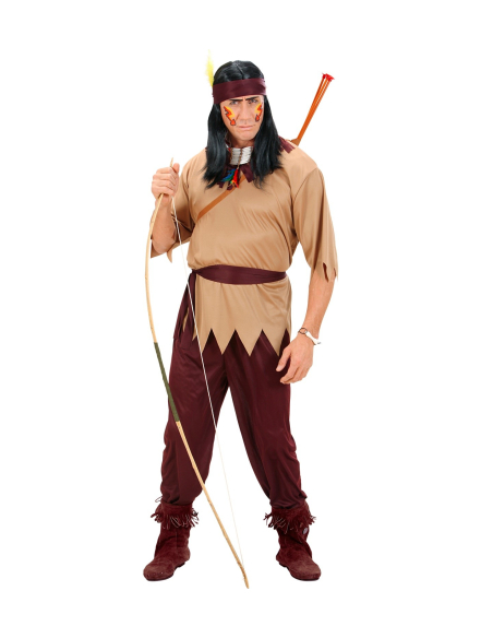 Déguisement Indien Homme (casaque, pantalon marron, ceinture, bandeau)