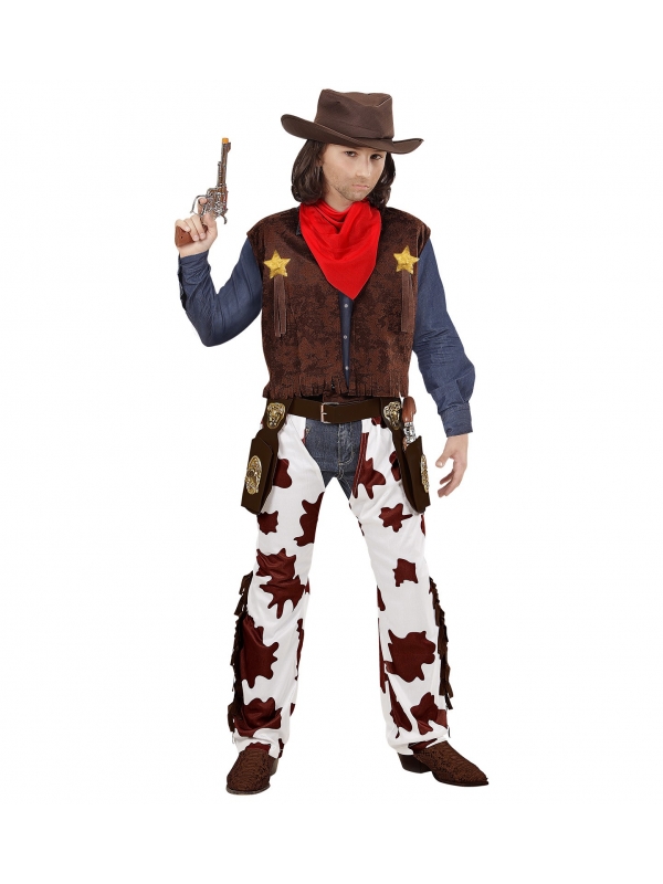 Déguisement Cowboy Enfant (gilet, jambières, chapeau, bandana)