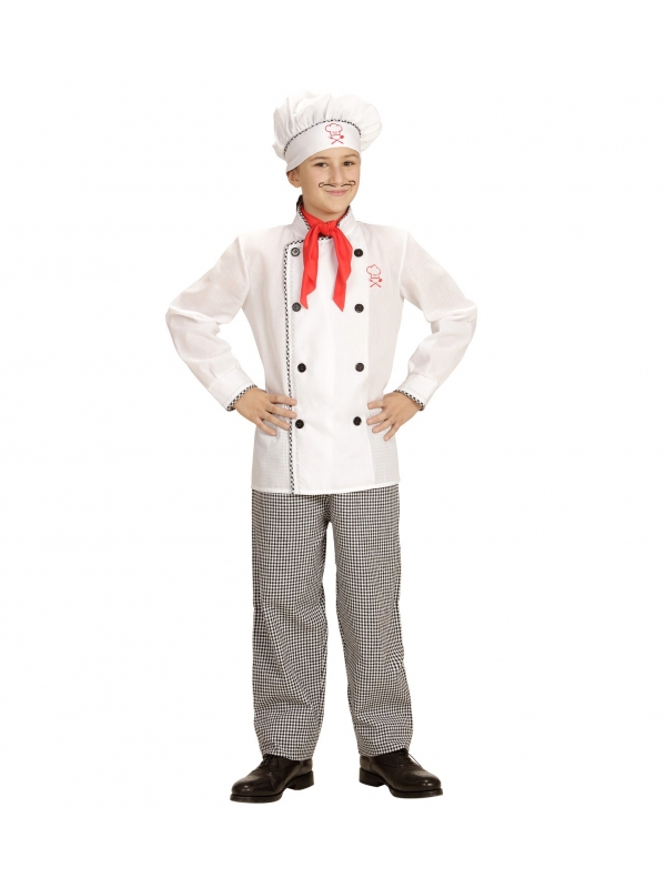 Déguisement chef cuisinier enfant (veste, pantalon, toque)