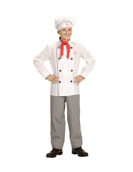 Déguisement chef cuisinier enfant (veste, pantalon, toque)