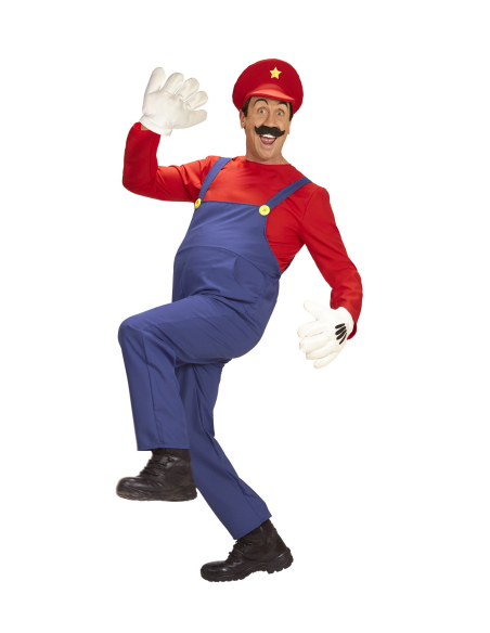 Déguisement Super Plombier Homme (combinaison, chemise, chapeau)