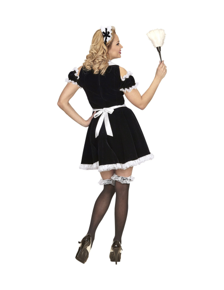 Déguisement femme de chambre sexy noir et blanc (robe avec tablier, coiffe)