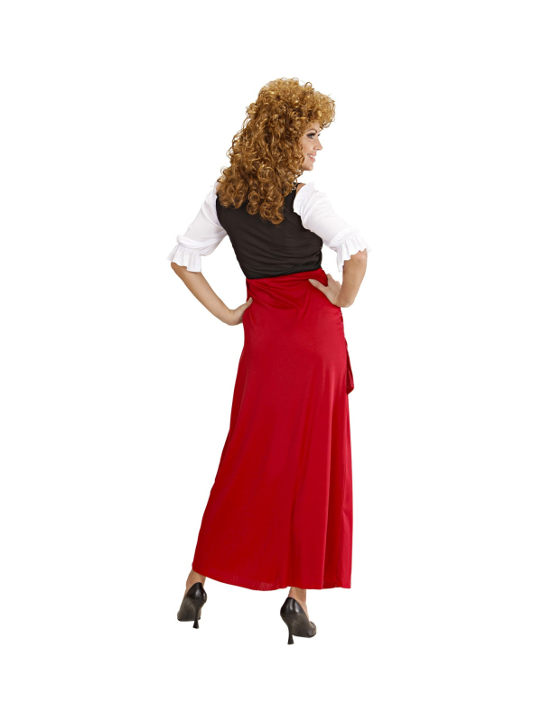 Déguisement femme aubergiste rouge et noir (robe)