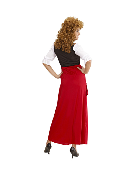 Déguisement femme aubergiste rouge et noir (robe)