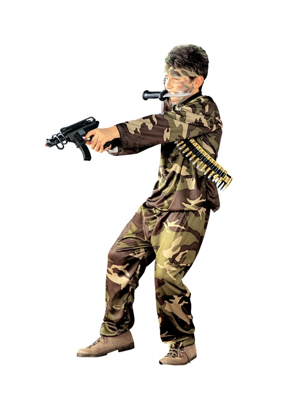 Déguisement militaire enfant (casaque, pantalon, ceinture, bandeau)