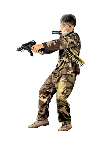 Déguisement militaire enfant (casaque, pantalon, ceinture, bandeau)