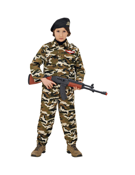 Déguisement Militaire Camouflage Enfant (veste, pantalon, beret)