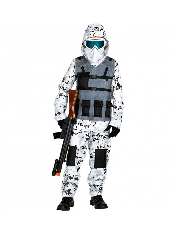 Déguisement Forces spéciales Arctique enfant (manteau avec capuche, pantalon, masque)